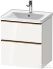 Duravit D-NEO 58,4x45,2 cm-es, 2 fiókos alsószekrény szálcsiszolt bronz fogantyúval 236760, vagy 241260 mosdóhoz, fényes fehér DE4359004220000