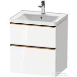   Duravit D-NEO 58,4x45,2 cm-es, 2 fiókos alsószekrény szálcsiszolt bronz fogantyúval 236760, vagy 241260 mosdóhoz, fényes fehér DE4359004220000