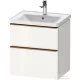 Duravit D-NEO 58,4x45,2 cm-es, 2 fiókos alsószekrény szálcsiszolt bronz fogantyúval 236760, vagy 241260 mosdóhoz, fényes fehér DE4359004220000