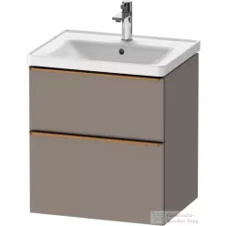   Duravit D-NEO 58,4x45,2 cm-es, 2 fiókos alsószekrény szálcsiszolt bronz fogantyúval 236760, vagy 241260 mosdóhoz, matt bazalt DE4359004430000