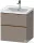 Duravit D-NEO 58,4x45,2 cm-es, 2 fiókos alsószekrény szálcsiszolt bronz fogantyúval 236760, vagy 241260 mosdóhoz, matt bazalt DE4359004430000