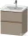 Duravit D-NEO 58,4x45,2 cm-es, 2 fiókos alsószekrény szálcsiszolt bronz fogantyúval 236760, vagy 241260 mosdóhoz, matt len DE4359004750000