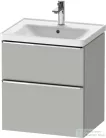 Duravit D-NEO 58,4x45,2 cm-es, 2 fiókos alsószekrény króm fogantyúval 236760, vagy 241260 mosdóhoz, matt betonszürke DE4359010070000