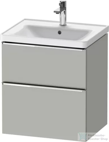 Duravit D-NEO 58,4x45,2 cm-es, 2 fiókos alsószekrény króm fogantyúval 236760, vagy 241260 mosdóhoz, matt betonszürke DE4359010070000