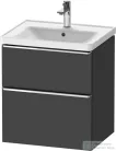 Duravit D-NEO 58,4x45,2 cm-es, 2 fiókos alsószekrény króm fogantyúval 236760, vagy 241260 mosdóhoz, matt grafit DE4359010490000