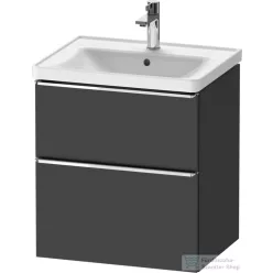  Duravit D-NEO 58,4x45,2 cm-es, 2 fiókos alsószekrény króm fogantyúval 236760, vagy 241260 mosdóhoz, matt grafit DE4359010490000