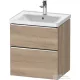Duravit D-NEO 58,4x45,2 cm-es, 2 fiókos alsószekrény króm fogantyúval 236760, vagy 241260 mosdóhoz, márványos tölgy DE4359010550000