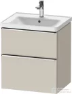 Duravit D-NEO 58,4x45,2 cm-es, 2 fiókos alsószekrény króm fogantyúval 236760, vagy 241260 mosdóhoz, matt taupe DE4359010910000