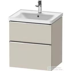   Duravit D-NEO 58,4x45,2 cm-es, 2 fiókos alsószekrény króm fogantyúval 236760, vagy 241260 mosdóhoz, matt taupe DE4359010910000
