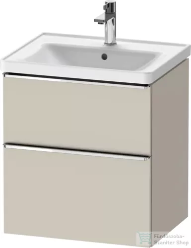 Duravit D-NEO 58,4x45,2 cm-es, 2 fiókos alsószekrény króm fogantyúval 236760, vagy 241260 mosdóhoz, matt taupe DE4359010910000
