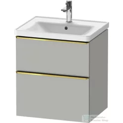   Duravit D-NEO 58,4x45,2 cm-es, 2 fiókos alsószekrény polírozott arany színű fogantyúval 236760, vagy 241260 mosdóhoz, matt betonszürke DE4359034070000