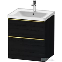   Duravit D-NEO 58,4x45,2 cm-es, 2 fiókos alsószekrény polírozott arany színű fogantyúval 236760, vagy 241260 mosdóhoz, matt fekete tölgy DE4359034160000