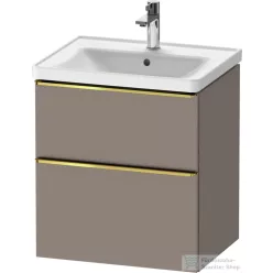   Duravit D-NEO 58,4x45,2 cm-es, 2 fiókos alsószekrény polírozott arany színű fogantyúval 236760, vagy 241260 mosdóhoz, matt bazalt DE4359034430000