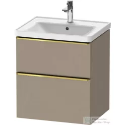   Duravit D-NEO 58,4x45,2 cm-es, 2 fiókos alsószekrény polírozott arany színű fogantyúval 236760, vagy 241260 mosdóhoz, matt len DE4359034750000