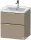 Duravit D-NEO 58,4x45,2 cm-es, 2 fiókos alsószekrény polírozott arany színű fogantyúval 236760, vagy 241260 mosdóhoz, matt len DE4359034750000