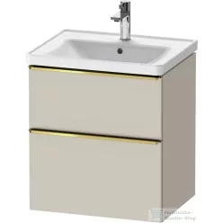   Duravit D-NEO 58,4x45,2 cm-es, 2 fiókos alsószekrény polírozott arany színű fogantyúval 236760, vagy 241260 mosdóhoz, matt taupe DE4359034910000