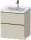 Duravit D-NEO 58,4x45,2 cm-es, 2 fiókos alsószekrény polírozott arany színű fogantyúval 236760, vagy 241260 mosdóhoz, matt taupe DE4359034910000