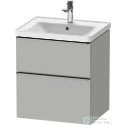   Duravit D-NEO 58,4x45,2 cm-es, 2 fiókos alsószekrény rozsdamentes acél színű fogantyúval 236760, vagy 241260 mosdóhoz, matt betonszürke DE4359070070000