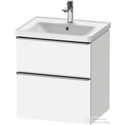   Duravit D-NEO 58,4x45,2 cm-es, 2 fiókos alsószekrény rozsdamentes acél színű fogantyúval 236760, vagy 241260 mosdóhoz, matt fehér DE4359070180000
