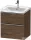 Duravit D-NEO 58,4x45,2 cm-es, 2 fiókos alsószekrény rozsdamentes acél színű fogantyúval 236760, vagy 241260 mosdóhoz, matt sötét dió DE4359070210000