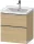 Duravit D-NEO 58,4x45,2 cm-es, 2 fiókos alsószekrény rozsdamentes acél színű fogantyúval 236760, vagy 241260 mosdóhoz, natúr tölgy DE4359070300000