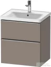 Duravit D-NEO 58,4x45,2 cm-es, 2 fiókos alsószekrény rozsdamentes acél színű fogantyúval 236760, vagy 241260 mosdóhoz, matt bazalt DE4359070430000