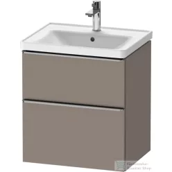   Duravit D-NEO 58,4x45,2 cm-es, 2 fiókos alsószekrény rozsdamentes acél színű fogantyúval 236760, vagy 241260 mosdóhoz, matt bazalt DE4359070430000