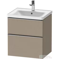   Duravit D-NEO 58,4x45,2 cm-es, 2 fiókos alsószekrény rozsdamentes acél színű fogantyúval 236760, vagy 241260 mosdóhoz, matt len DE4359070750000
