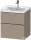 Duravit D-NEO 58,4x45,2 cm-es, 2 fiókos alsószekrény rozsdamentes acél színű fogantyúval 236760, vagy 241260 mosdóhoz, matt len DE4359070750000