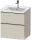 Duravit D-NEO 58,4x45,2 cm-es, 2 fiókos alsószekrény rozsdamentes acél színű fogantyúval 236760, vagy 241260 mosdóhoz, matt taupe DE4359070910000