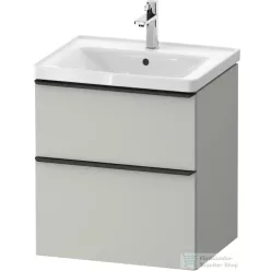   Duravit D-NEO 58,4x45,2 cm-es, 2 fiókos alsószekrény fekete fogantyúval 236760, vagy 241260 mosdóhoz, matt betonszürke DE43590BD070000