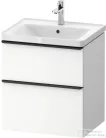 Duravit D-NEO 58,4x45,2 cm-es, 2 fiókos alsószekrény fekete fogantyúval 236760, vagy 241260 mosdóhoz, matt fehér DE43590BD180000