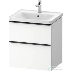   Duravit D-NEO 58,4x45,2 cm-es, 2 fiókos alsószekrény fekete fogantyúval 236760, vagy 241260 mosdóhoz, matt fehér DE43590BD180000