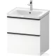 Duravit D-NEO 58,4x45,2 cm-es, 2 fiókos alsószekrény fekete fogantyúval 236760, vagy 241260 mosdóhoz, matt fehér DE43590BD180000