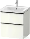 Duravit D-NEO 58,4x45,2 cm-es, 2 fiókos alsószekrény fekete fogantyúval 236760, vagy 241260 mosdóhoz, fényes fehér DE43590BD220000
