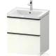Duravit D-NEO 58,4x45,2 cm-es, 2 fiókos alsószekrény fekete fogantyúval 236760, vagy 241260 mosdóhoz, fényes fehér DE43590BD220000