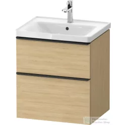   Duravit D-NEO 58,4x45,2 cm-es, 2 fiókos alsószekrény fekete fogantyúval 236760, vagy 241260 mosdóhoz, natúr tölgy DE43590BD300000