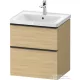 Duravit D-NEO 58,4x45,2 cm-es, 2 fiókos alsószekrény fekete fogantyúval 236760, vagy 241260 mosdóhoz, natúr tölgy DE43590BD300000