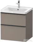 Duravit D-NEO 58,4x45,2 cm-es, 2 fiókos alsószekrény fekete fogantyúval 236760, vagy 241260 mosdóhoz, matt bazalt DE43590BD430000