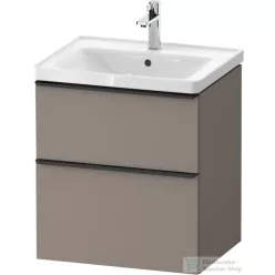   Duravit D-NEO 58,4x45,2 cm-es, 2 fiókos alsószekrény fekete fogantyúval 236760, vagy 241260 mosdóhoz, matt bazalt DE43590BD430000