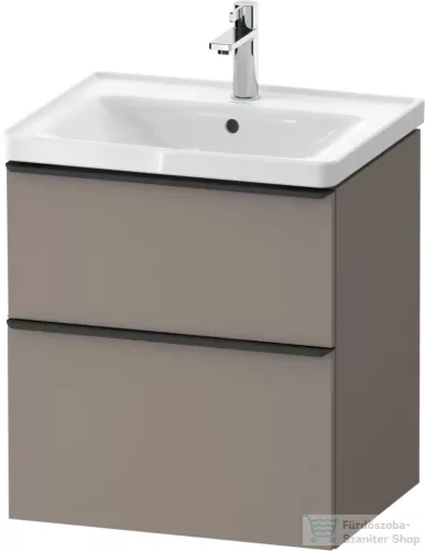 Duravit D-NEO 58,4x45,2 cm-es, 2 fiókos alsószekrény fekete fogantyúval 236760, vagy 241260 mosdóhoz, matt bazalt DE43590BD430000