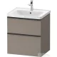 Duravit D-NEO 58,4x45,2 cm-es, 2 fiókos alsószekrény fekete fogantyúval 236760, vagy 241260 mosdóhoz, matt bazalt DE43590BD430000