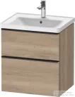 Duravit D-NEO 58,4x45,2 cm-es, 2 fiókos alsószekrény fekete fogantyúval 236760, vagy 241260 mosdóhoz, márványos tölgy DE43590BD550000