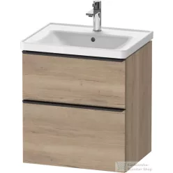   Duravit D-NEO 58,4x45,2 cm-es, 2 fiókos alsószekrény fekete fogantyúval 236760, vagy 241260 mosdóhoz, márványos tölgy DE43590BD550000