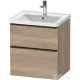 Duravit D-NEO 58,4x45,2 cm-es, 2 fiókos alsószekrény fekete fogantyúval 236760, vagy 241260 mosdóhoz, márványos tölgy DE43590BD550000
