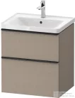 Duravit D-NEO 58,4x45,2 cm-es, 2 fiókos alsószekrény fekete fogantyúval 236760, vagy 241260 mosdóhoz, matt len DE43590BD750000