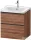 Duravit D-NEO 58,4x45,2 cm-es, 2 fiókos alsószekrény fekete fogantyúval 236760, vagy 241260 mosdóhoz, matt dió DE43590BD790000