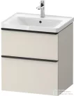 Duravit D-NEO 58,4x45,2 cm-es, 2 fiókos alsószekrény fekete fogantyúval 236760, vagy 241260 mosdóhoz, matt taupe DE43590BD910000