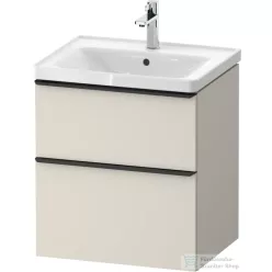   Duravit D-NEO 58,4x45,2 cm-es, 2 fiókos alsószekrény fekete fogantyúval 236760, vagy 241260 mosdóhoz, matt taupe DE43590BD910000