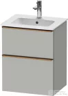 Duravit D-NEO 51x40,2 cm-es, 2 fiókos alsószekrény szálcsiszolt bronz fogantyúval 233653 mosdóhoz, matt betonszürke DE4360004070000